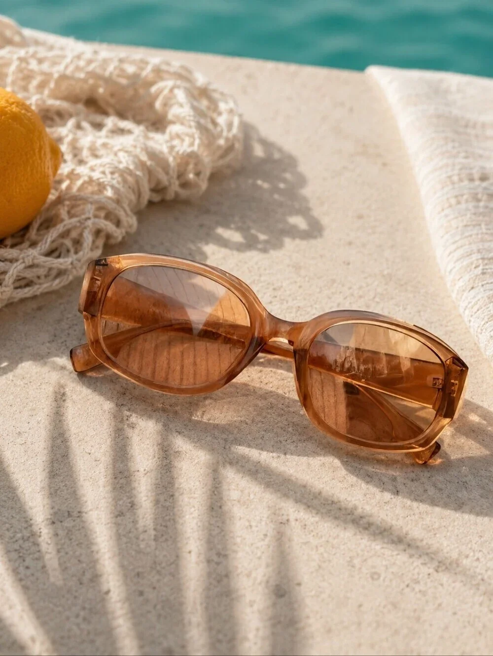 Y2K Retro Oval Sunglasses Tea Champagne Brown UV400 Acrylic Vintage Clean Girl